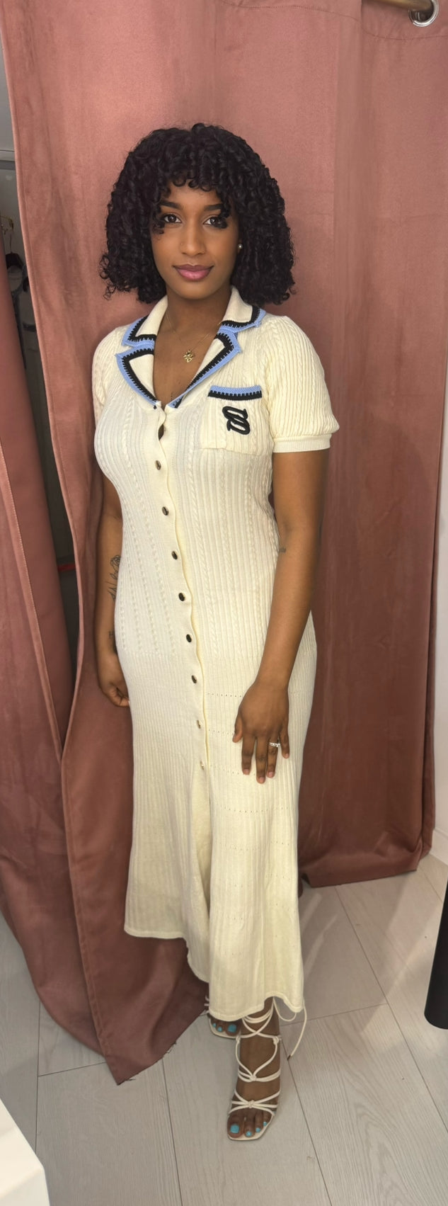 Sandro inspired dress Cream