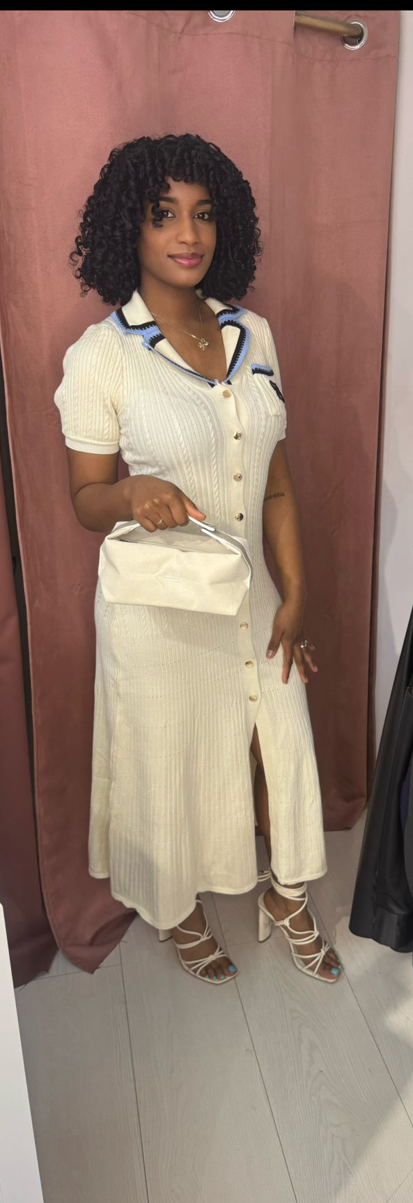 Sandro inspired dress Cream